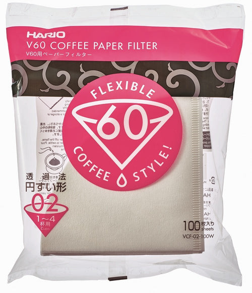 Hario V60 Misarashi Coffee Paper Filter (Size 02, 100 Count, White) - Nomad Coffee Club